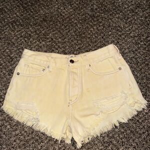 NWOT Free People light yellow jean shorts